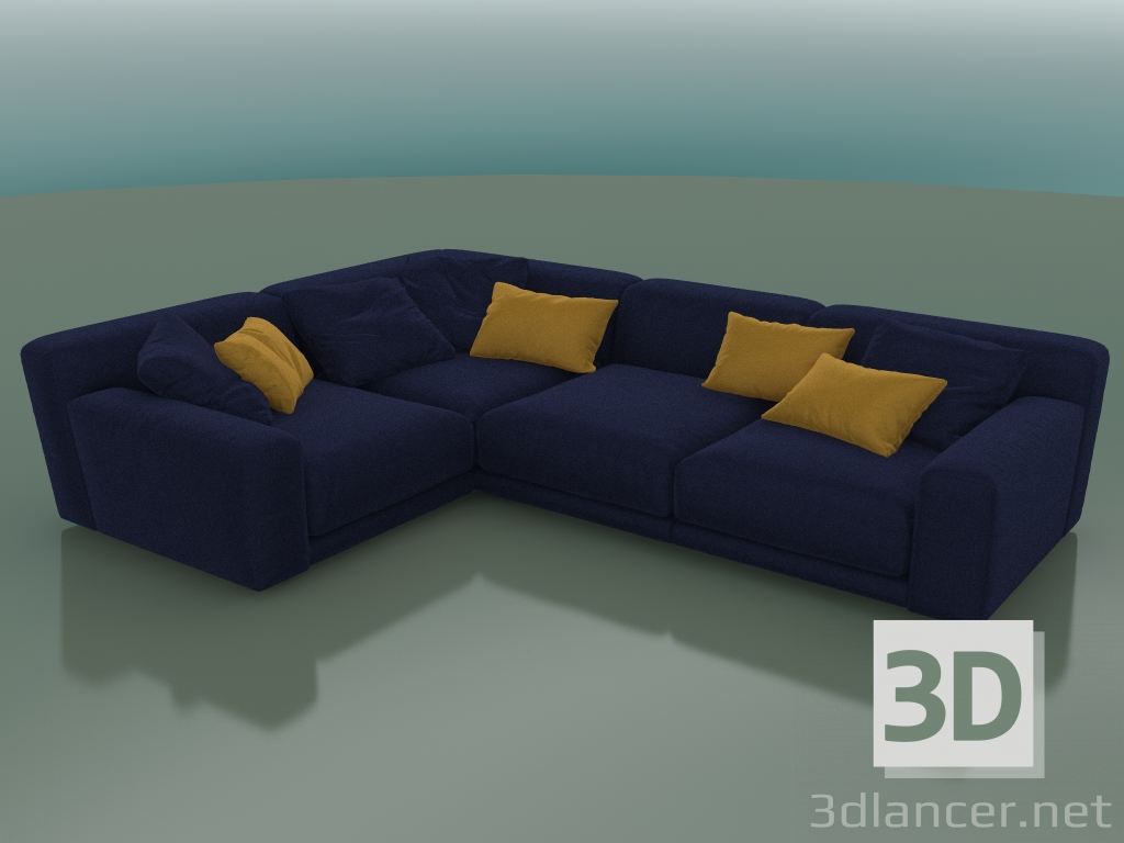 3D Modell Sofa Viersitzer eckig Tutto (1440) - Vorschau