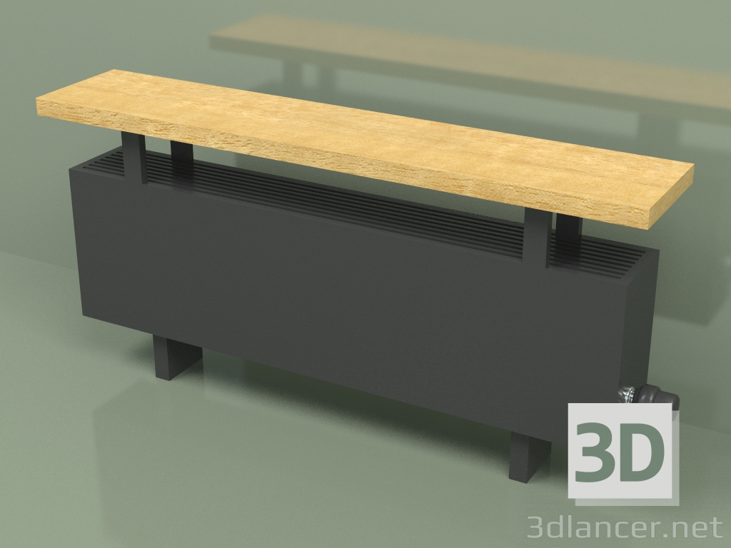 modèle 3D Convecteur - Banc Aura (280x1000x146, RAL 9005) - preview