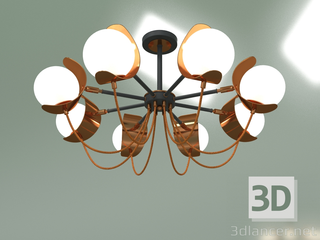 modello 3D Lampadario a soffitto Amato 70110-8 (nero) - anteprima