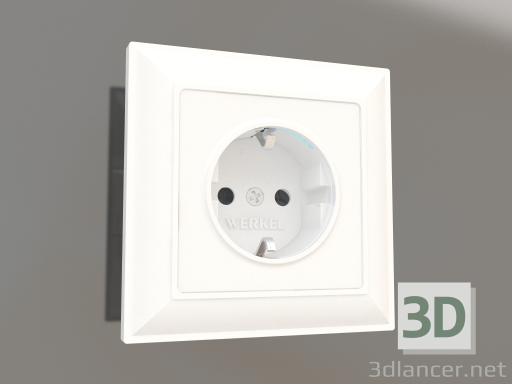 modello 3D Presa illuminata (bianco lucido) - anteprima