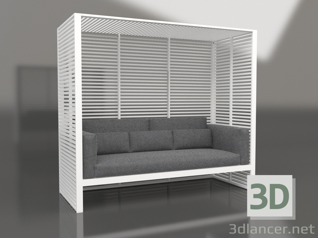 3d model Sofá Al Fresco con estructura de aluminio y respaldo alto (Blanco) - vista previa