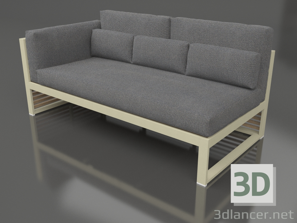 3d model Sofá modular, sección 1 izquierda, respaldo alto (Oro) - vista previa