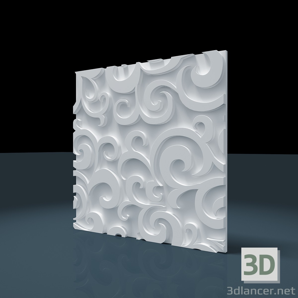 modello 3D Foglia pannello 3D - anteprima