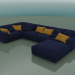 3d model Sofa five-seater angular Tutto with a padded stool (1150) - preview