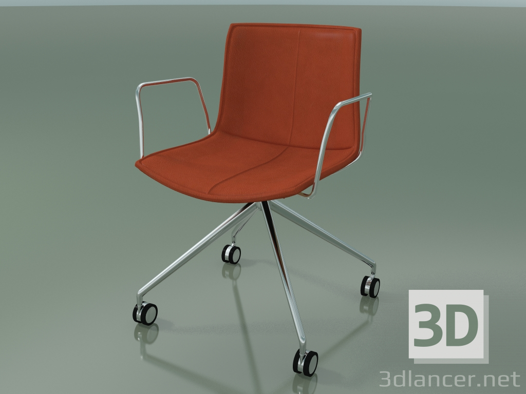 3D modeli Sandalye 0317 (4 tekerlek, kolçaklı, LU1, çıkarılabilir deri iç kısım, kapak 1) - önizleme