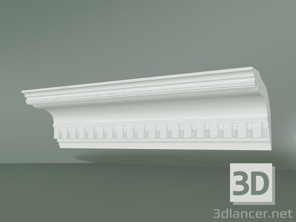 Modelo 3d Cornija de gesso com ornamento KV510 - preview