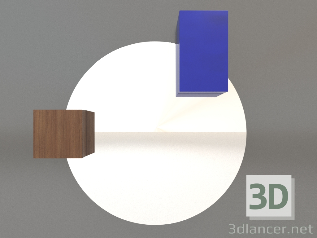 3d model Mirror ZL 07 (672х679, wood brown light, blue) - preview