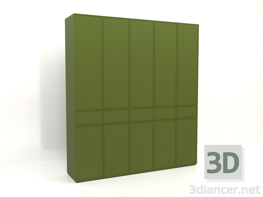 3d model Wardrobe MW 03 paint (2500x580x2800, green) - preview