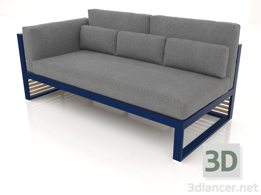 3D Modell Modulsofa, Abschnitt 1 links, hohe Rückenlehne (Nachtblau) - Vorschau