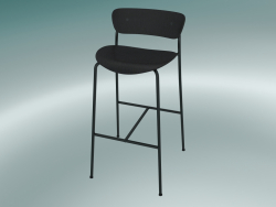 Tabouret de bar Pavilion (AV9, H 95cm, 50x52cm, Chêne laqué noir)