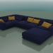 3d model Sofa five-seater angular Tutto with a padded stool (1440) - preview