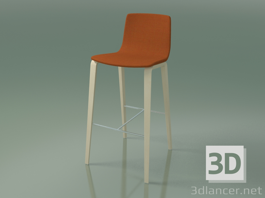 3d model Silla de bar 5904 (4 patas de madera, tapizada, abedul blanco) - vista previa