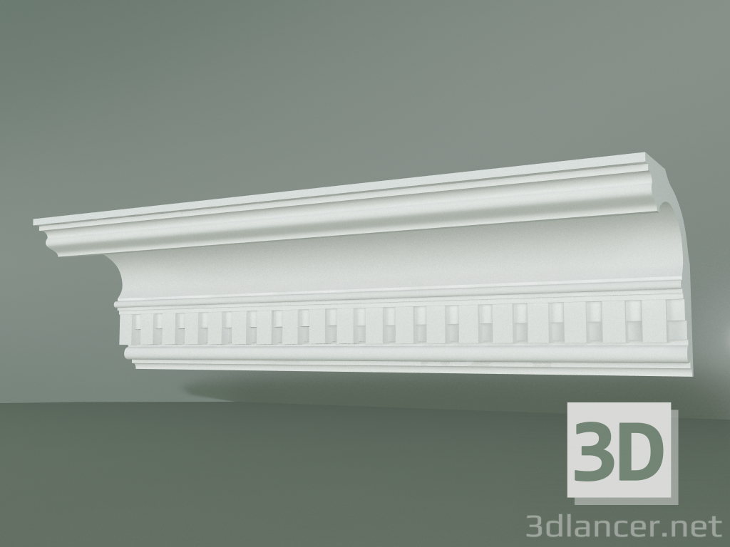 Modelo 3d Cornija de gesso com ornamento KV511 - preview