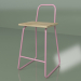 3d model High back semi-bar chair (pink) - preview