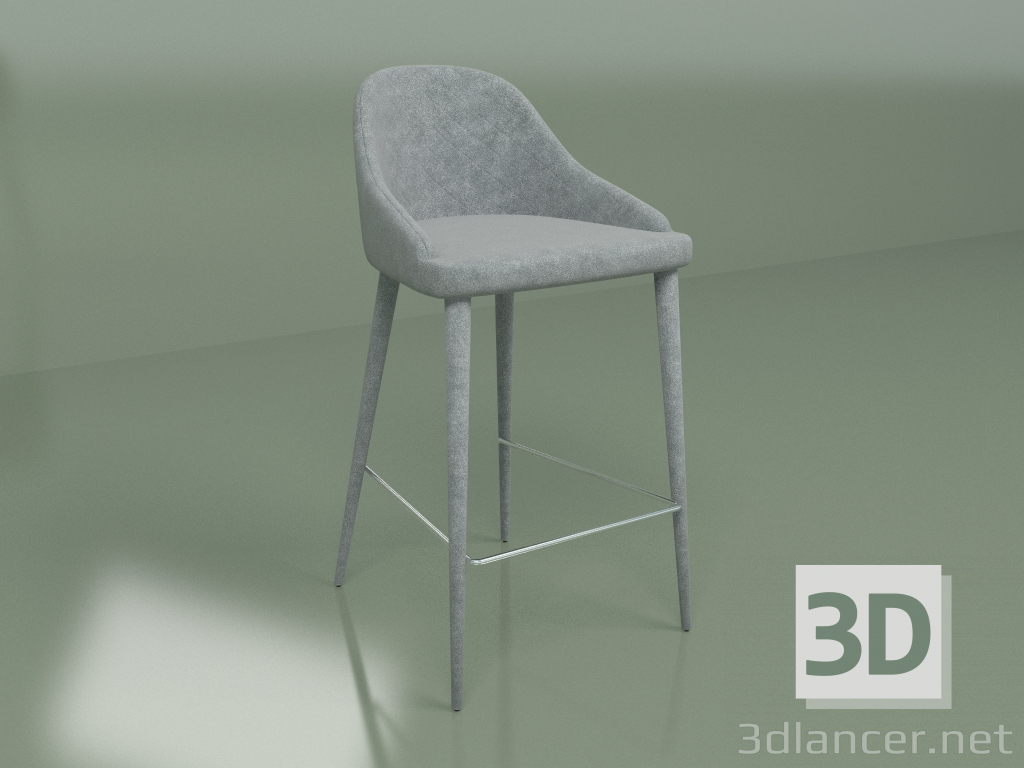 3d model Silla semi-bar Elizabeth (gris) - vista previa