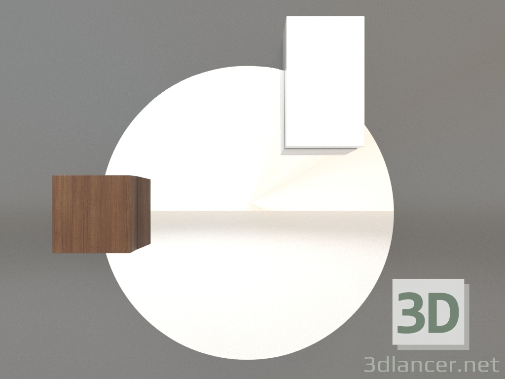 modèle 3D Miroir ZL 07 (672х679, bois brun clair, blanc) - preview