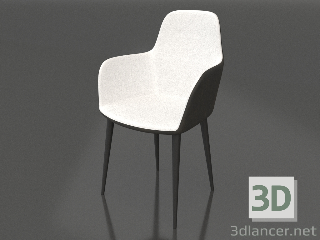 3d model Silla Rosamund (blanco - gris oscuro) - vista previa