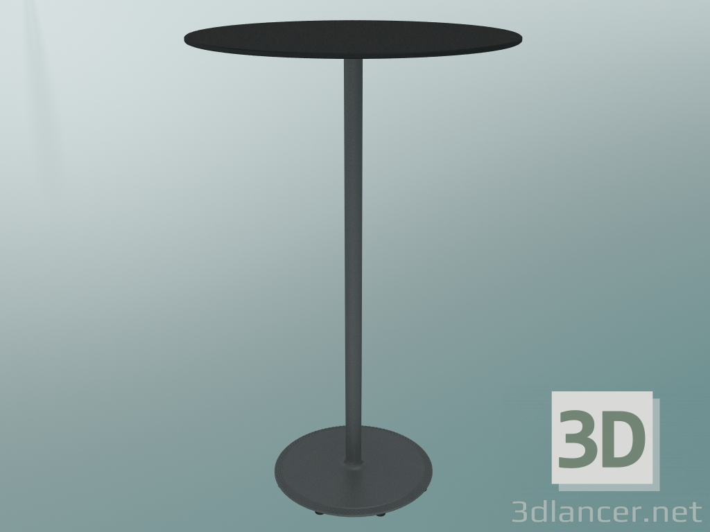 3d model Mesa BON (9382-71 (⌀ 70cm), H 109cm, negro HPL, aluminio gris hierro fundido) - vista previa