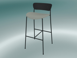 Tabouret de bar Pavilion (AV10, H 95cm, 50x52cm, Chêne laqué noir, Balder 612)