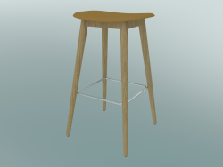 Taburete de bar con base de fibra de madera (H 75 cm, roble, ocre)