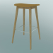 3d model Bar stool with Fiber wood base (H 75 cm, Oak, Ocher) - preview