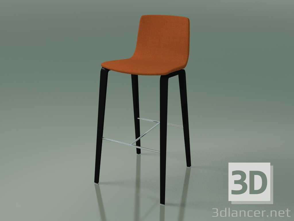 3d model Silla de bar 5904 (4 patas de madera, tapizada, abedul negro) - vista previa