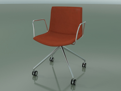 Chair 0317 (4 castors, with armrests, LU1, with removable leather interior, cover 2)