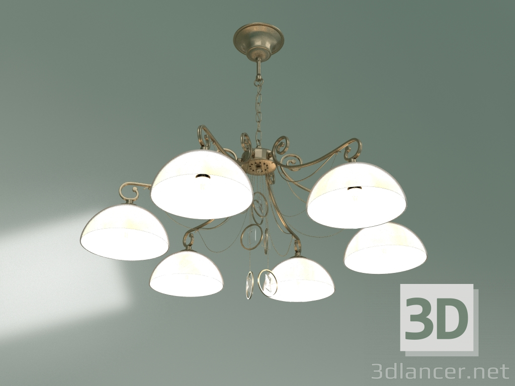 modello 3D Lampadario a sospensione 60062-6 (bronzo antico) - anteprima