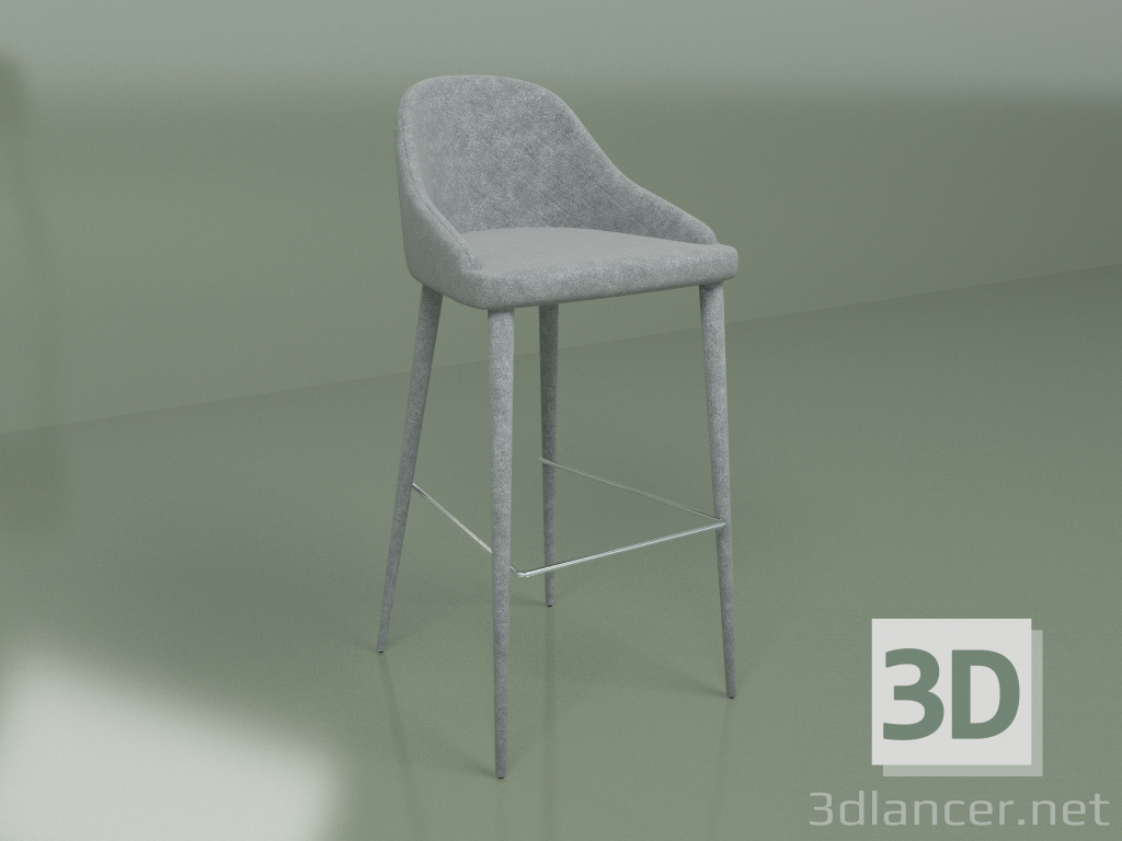 modello 3D Sgabello da bar Elizabeth (grigio) - anteprima