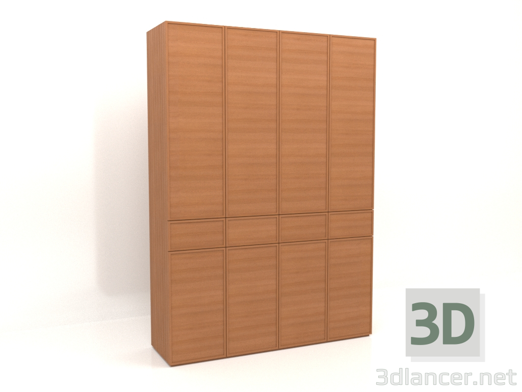 3D modeli Gardırop MW 03 ahşap (2000x580x2800, ahşap kırmızı) - önizleme