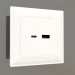 3d model USB socket type A+C (white gloss) - preview