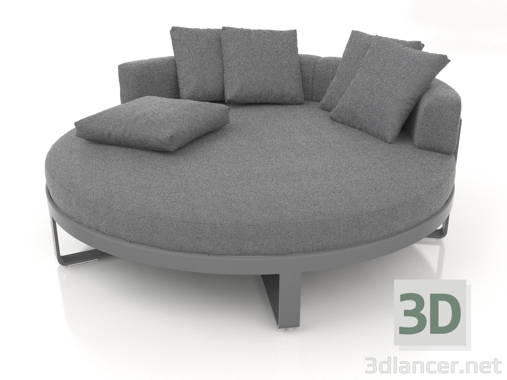 modello 3D Divano letto rotondo (Antracite) - anteprima