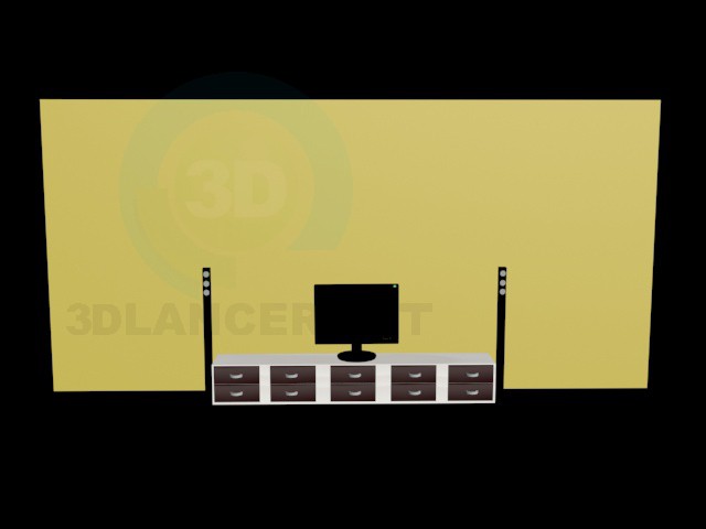 3d model armario para TV - vista previa