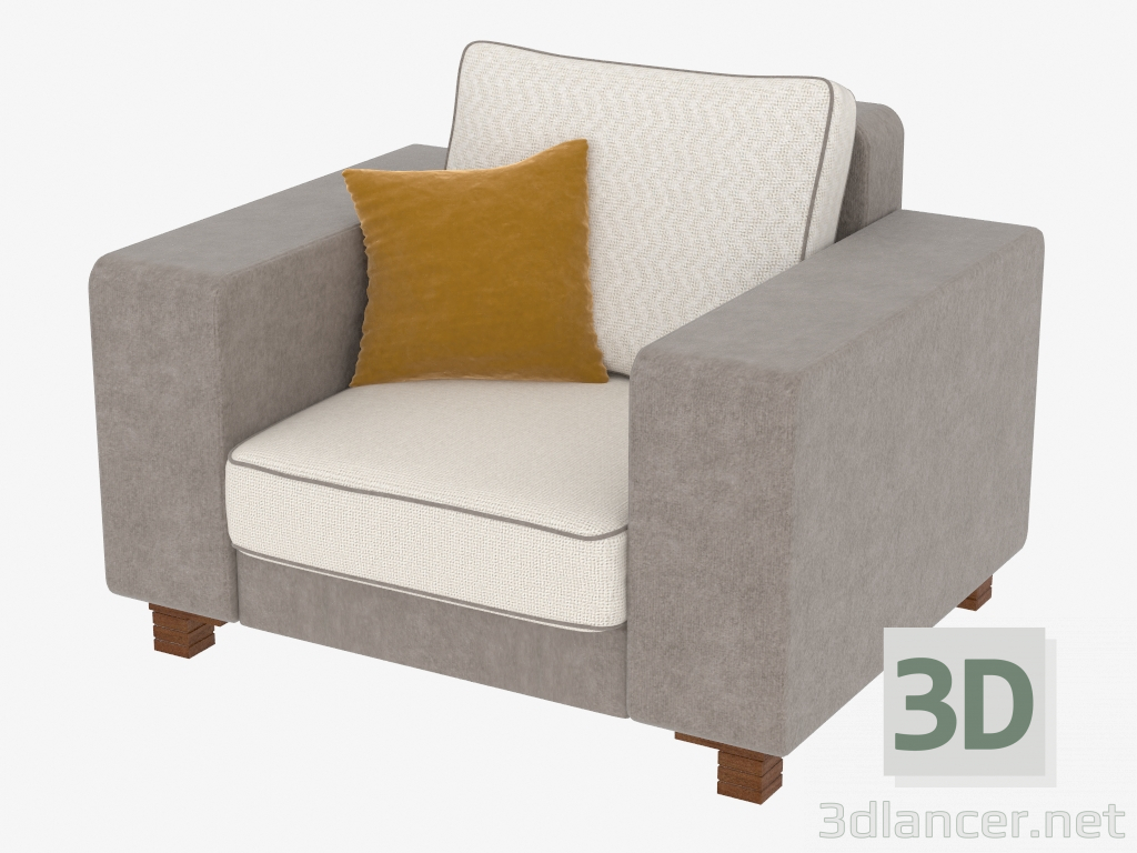 modèle 3D Chaise avec coussin - preview