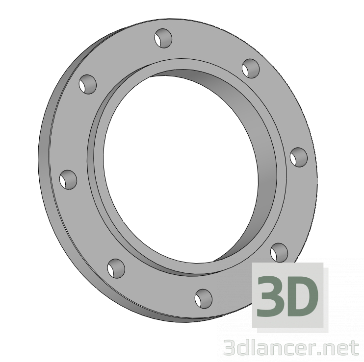 3d модель фланец – превью