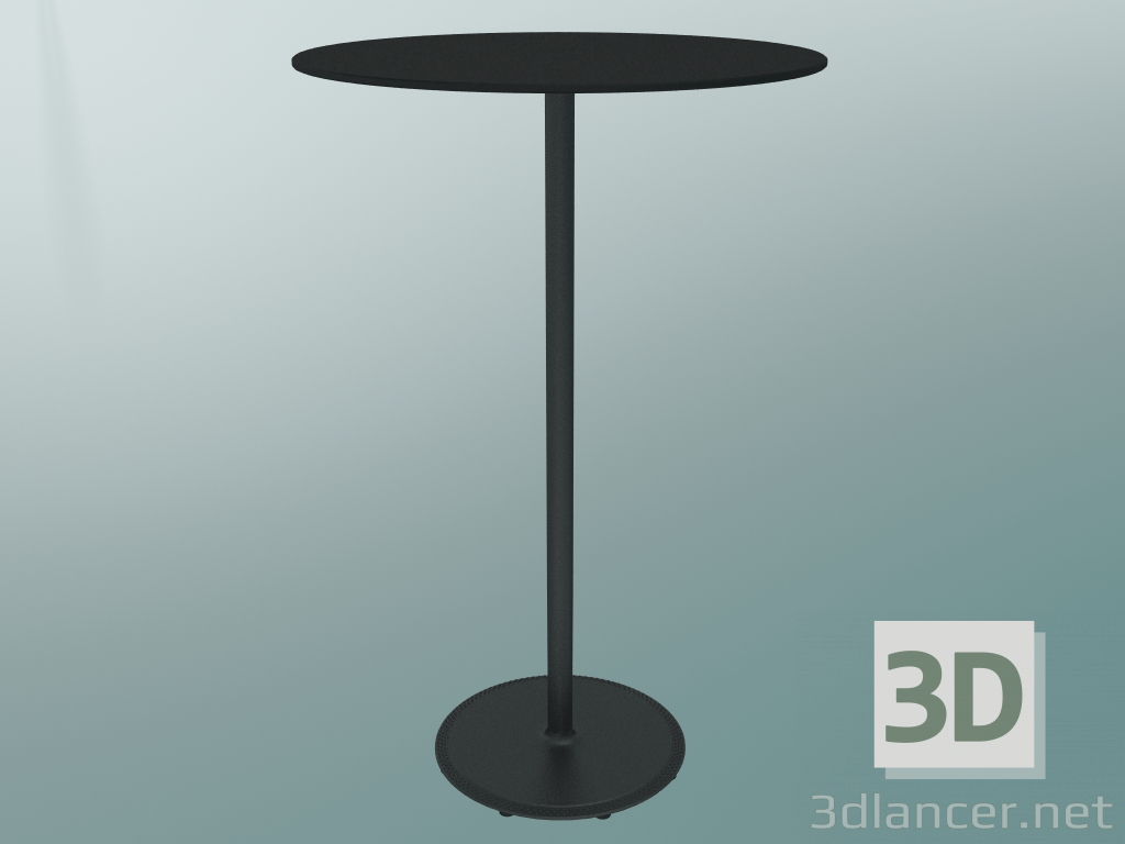 3d model Mesa BON (9382-71 (⌀ 70cm), H 109cm, negro HPL, negro de hierro fundido) - vista previa