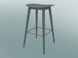 Tabouret de bar avec base en fibre de bois (H 75 cm, gris)