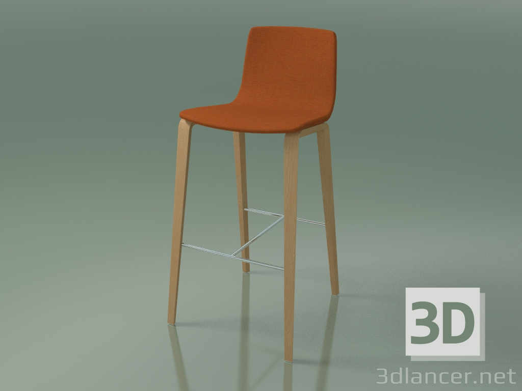 3d model Bar chair 5904 (4 wooden legs, upholstered, oak) - preview