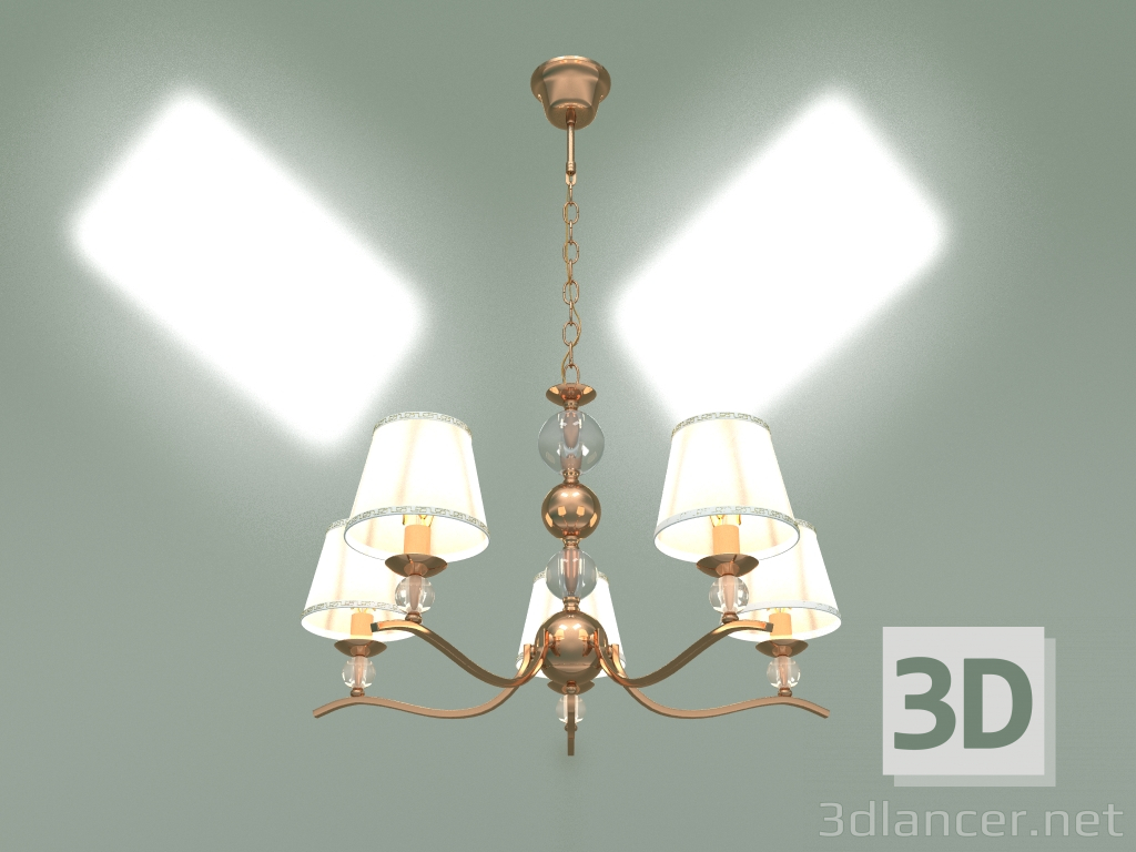 modello 3D Lampadario a sospensione Sortino 60097-5 (oro) - anteprima