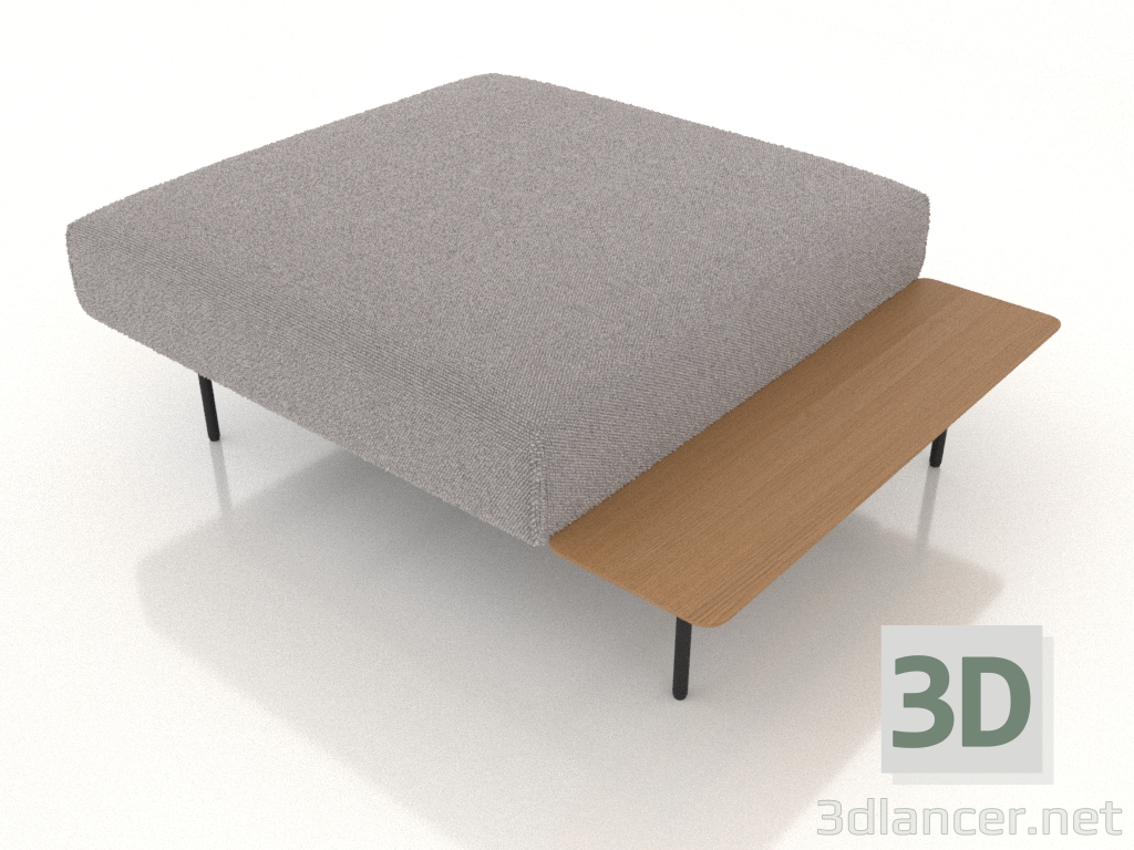 modèle 3D Pouf, banquette 120x95 - preview