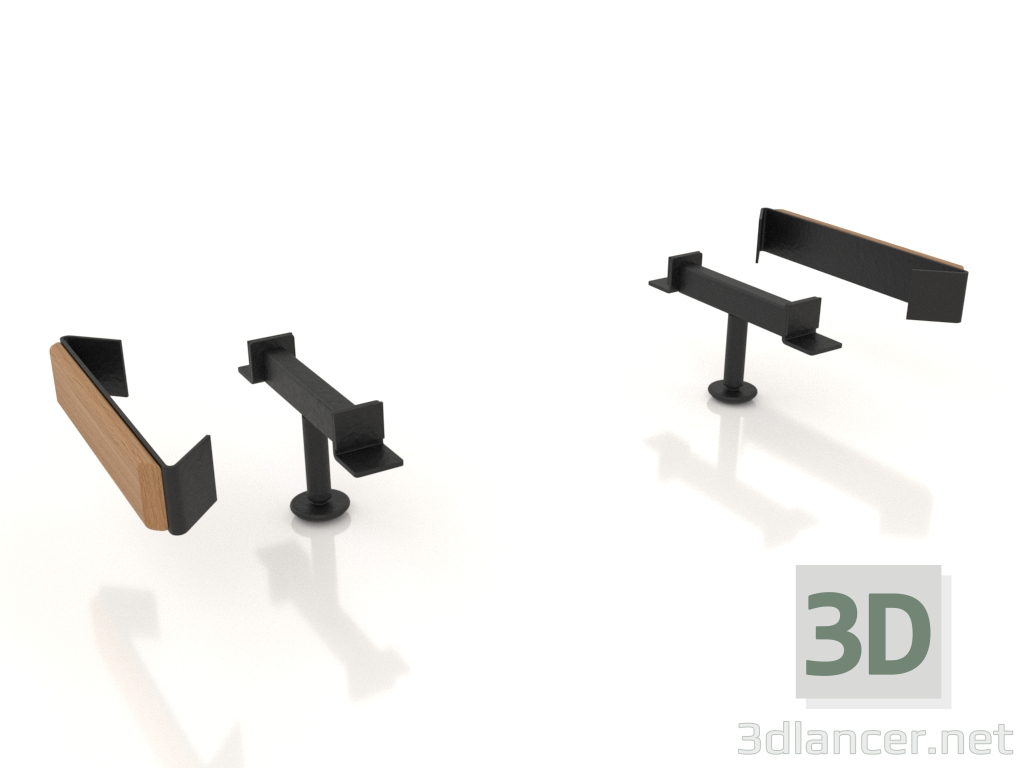 3d model Un conjunto de conexiones lineales L3. - vista previa