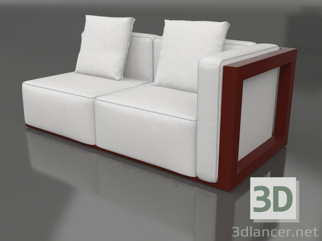 3d модель Диванний модуль, секція 1 права (Wine red) – превью