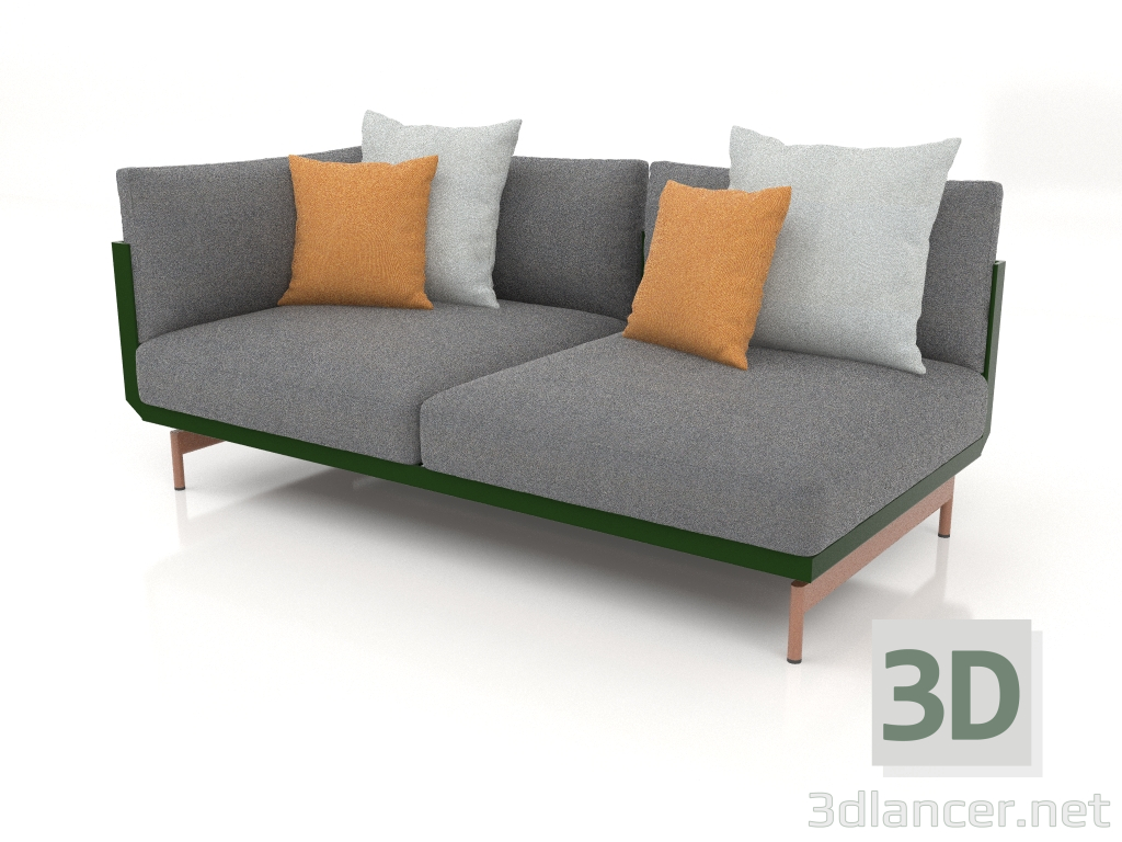 3d model Módulo sofá sección 1 izquierda (Verde botella) - vista previa