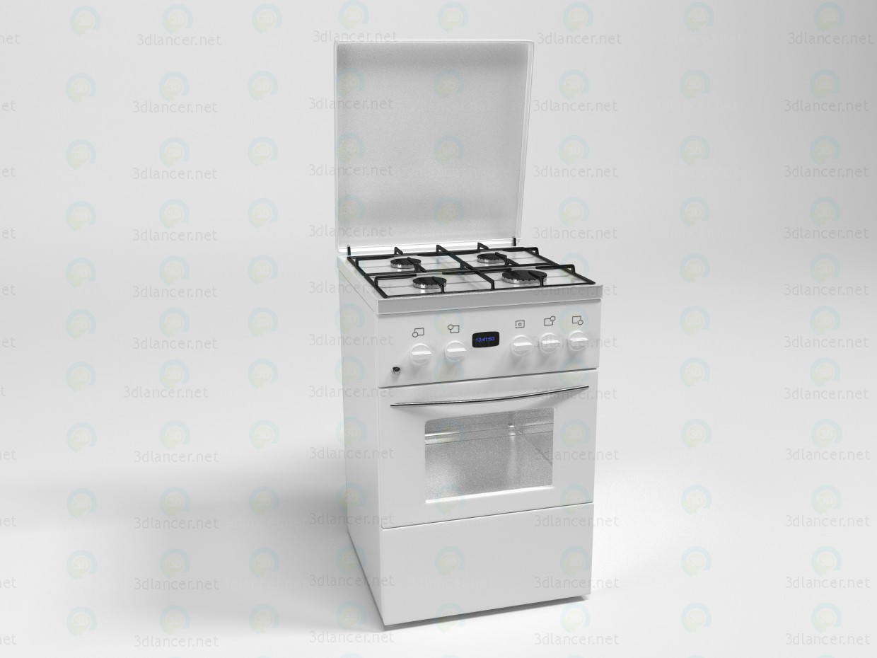 3d Model of kitchen gas range model buy - render