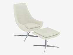 Chaise en cuir avec Ego Ottomane