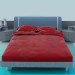 3D Modell Bett mit Nachttischen - Vorschau