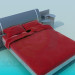 3d model Cama con mesitas de noche - vista previa