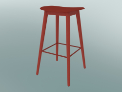 Sgabello da bar con base in fibra di legno (H 75 cm, rosso polvere)