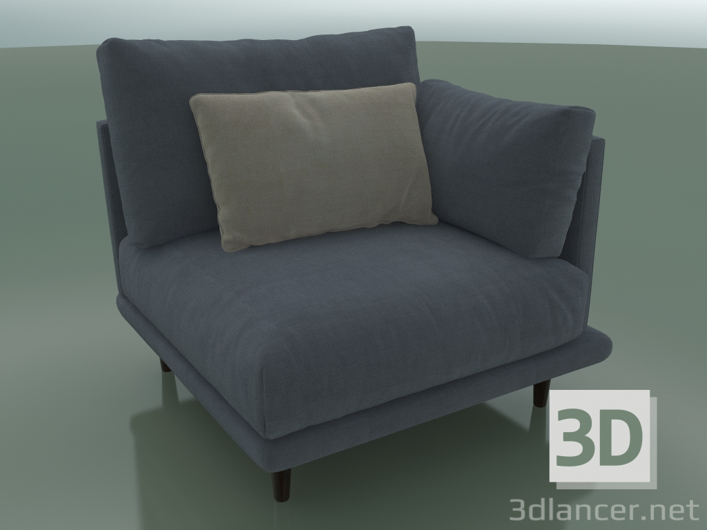 modello 3D Modulo con bracciolo a destra Alfinosa (1000 x 1000 x 730, 100AL-100-AR / W) - anteprima