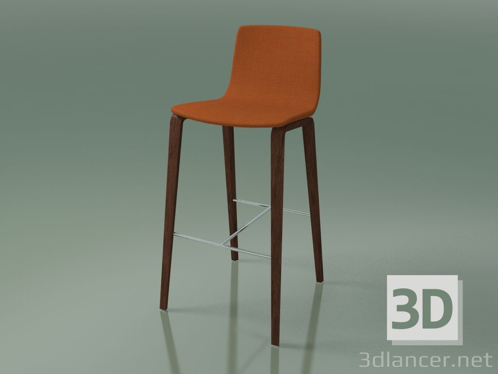 3d model Silla de bar 5904 (4 patas de madera, tapizada, nogal) - vista previa